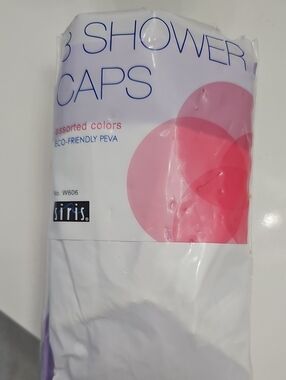 Siris Assorted Color Shower Caps - White & Purple